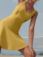 Hazel Blues® |  V-Neck Wide Strap Active Dress with Unitard Liner