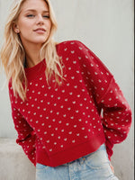 Hazel Blues® |  Slit Round Neck Long Sleeve Sweater
