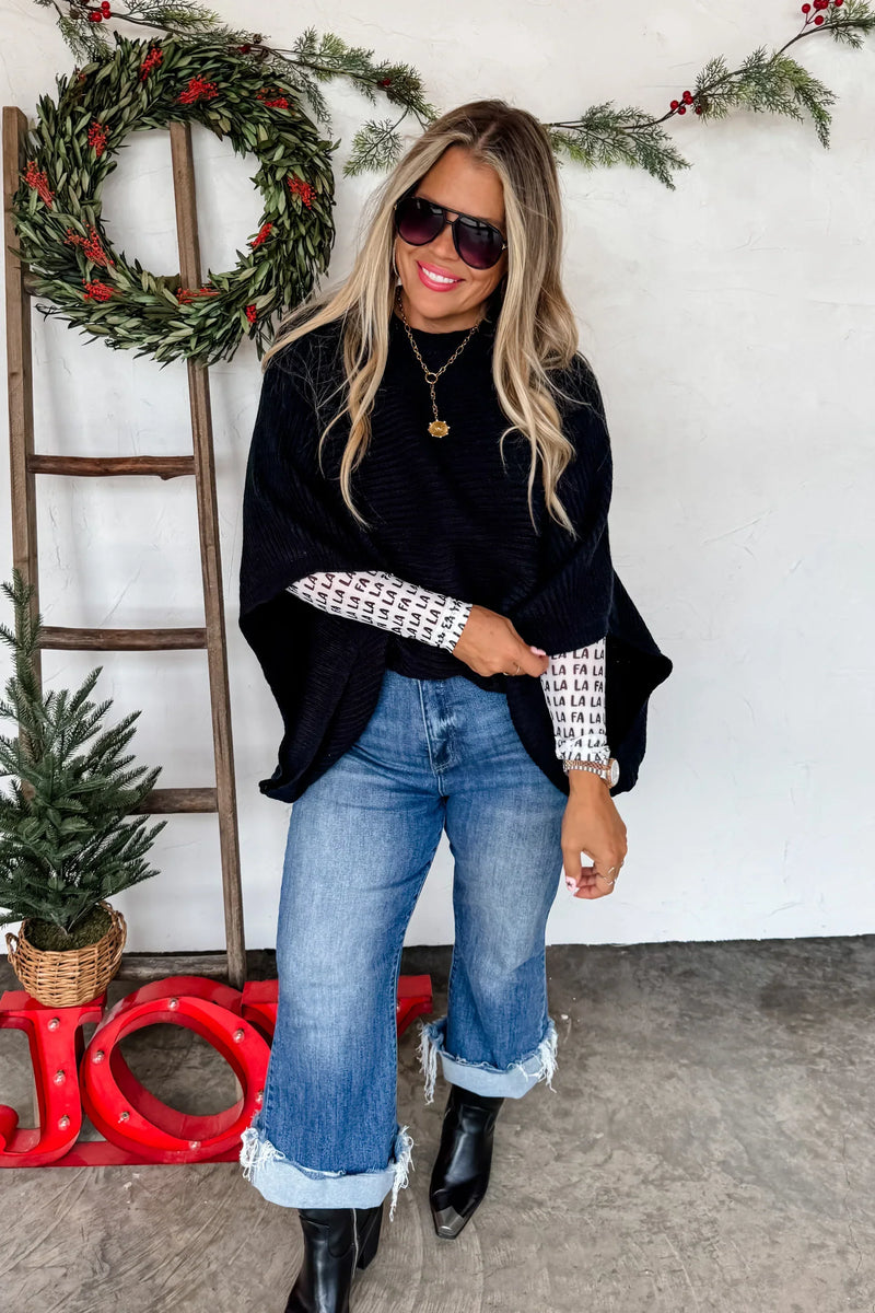 Hazel Blues® |  PREORDER: Holiday Meg Pullover Poncho