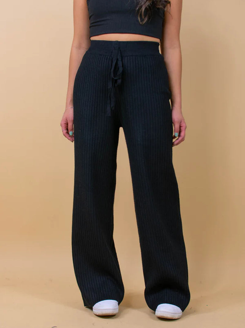 Hazel Blues® |  Ribbed Wide Leg Sweater Pants