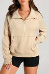 Hazel Blues® |  Half Zip Long Sleeve Sweatshirt