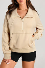 Hazel Blues® |  Half Zip Long Sleeve Sweatshirt