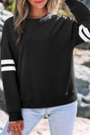 Hazel Blues® |  Evergreen Varsity Striped Detail Drop Shoulder Oversized Sweatshirt