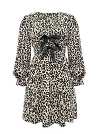 Hazel Blues® |  Leopard V-Neck Flounce Sleeve Dress