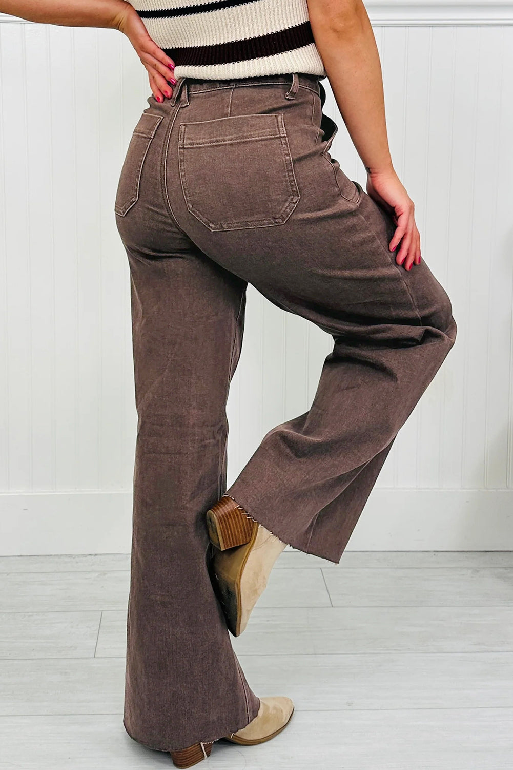 Isla Rae Brown Pocket Patch Jeans