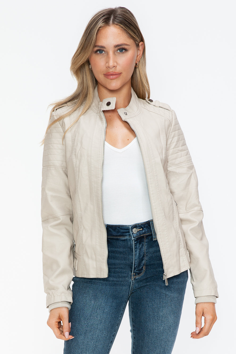 Hazel Blues® |  Snobbish PU Leather Biker Jacket with Side Zip Pockets