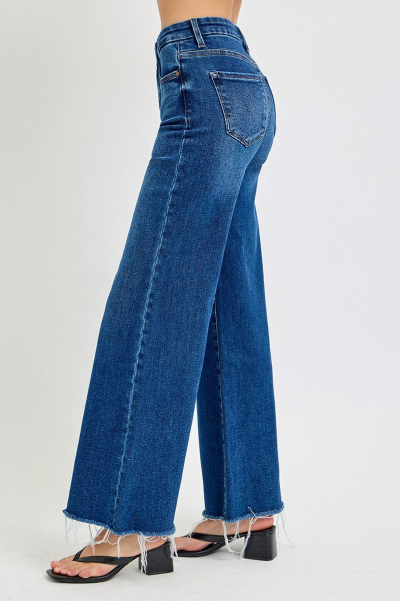 Hazel Blues® |  RISEN Tummy Control High Rise Wide Leg Jeans