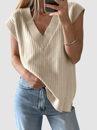 Hazel Blues® |  Mandy Ribbed V-Neck Sweater Vest