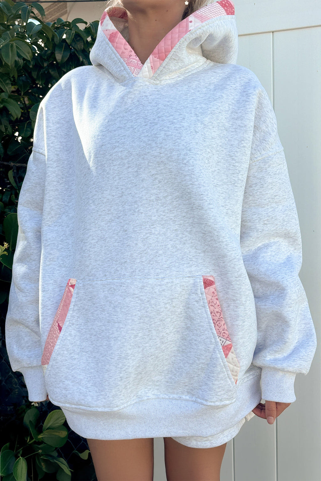 Slow Mornings Oversized Patchwork Hoodie