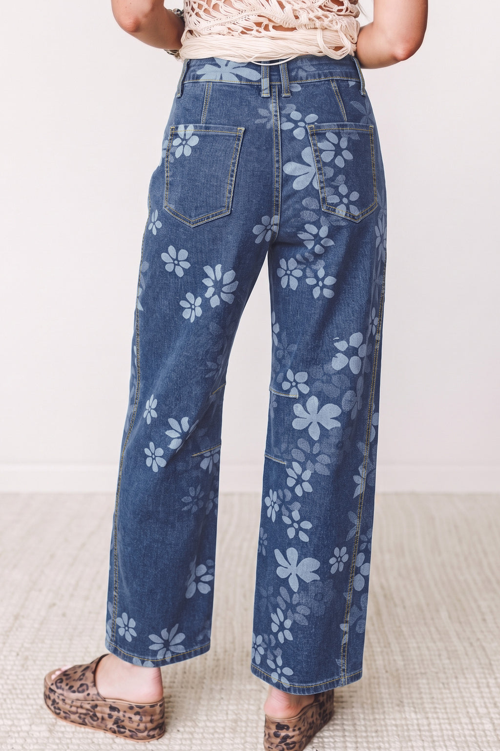 Garden Walk Blue Floral Ankle Jeans