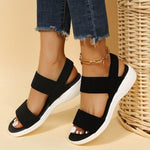 Hazel Blues® |  Rubber Open Toe Low Heel Sandals