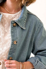 Hazel Blues® |  Pocketed Button Up Long Sleeve Denim Jacket