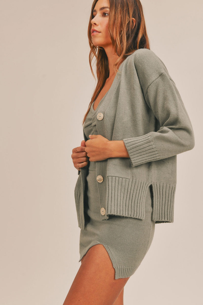 Hazel Blues® |  MABLE 3 Pieces Sweater Set with Crop Cami, Mini Skirt, Cardigan