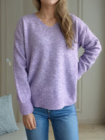 Hazel Blues® |  V-Neck Dropped Shoulder Long Sleeve Sweater