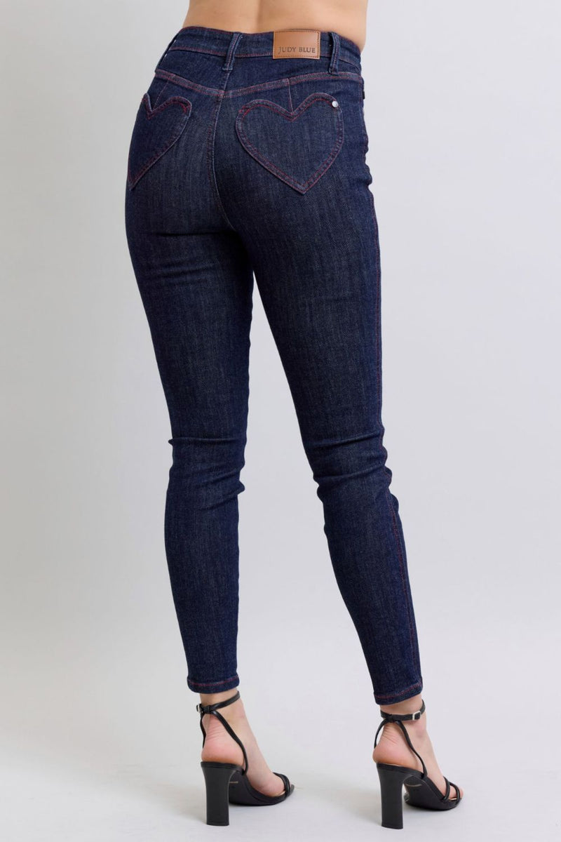 Hazel Blues® |  Judy Blue Heart Shaped Back Pockets Skinny Jeans