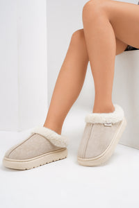 Hazel Blues® |  Furry Round Toe Platform Slippers