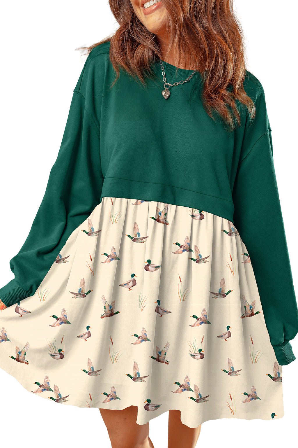 Green Floral 2-in-1 Mini Dress