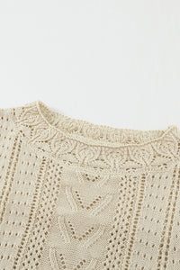 Hazel Blues® |  Openwork Round Neck Long Sleeve Sweater