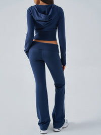 Hazel Blues® |  Devine Zip Up Long Sleeve Hooded Top and Pants Sweater Set