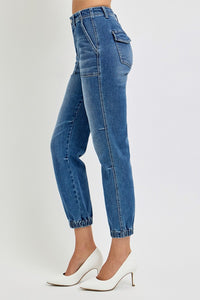 Hazel Blues® |  RISEN High Rise Ankle Jogger Jeans