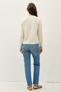 Hazel Blues® |  Be Cool Heathered Round Neck Long Sleeve Sweater