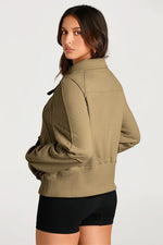 Hazel Blues® |  Half Zip Long Sleeve Sweatshirt