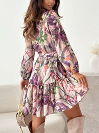 Hazel Blues® |  Ruffle Hem Floral Long Sleeve Dress