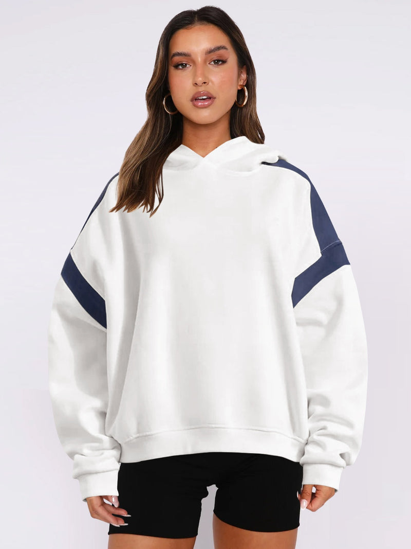 Hazel Blues® |  Contrast Dropped Shoulder Long Sleeve Hoodie