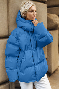 Hazel Blues® |  Pocketed Zip Up Hooded Puffer Jacket