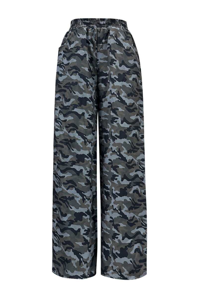 Hazel Blues® |  Camouflage Elastic Waist Wide Leg Pants