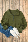 Hazel Blues® |  Half Zip Long Sleeve Sweatshirt