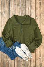Hazel Blues® |  Half Zip Long Sleeve Sweatshirt
