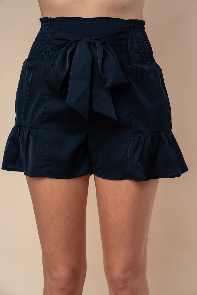 Hazel Blues® |  White Birch High Waisted Smocked Shorts