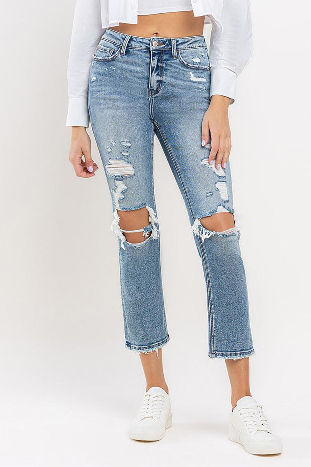 Hazel Blues® |  Lovervet High Rise Slim Straight Jeans