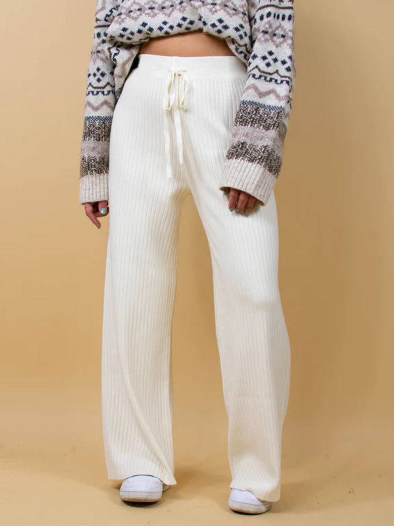 Hazel Blues® |  Ribbed Wide Leg Sweater Pants