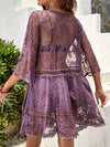 Hazel Blues® |  Lace Detail Plunge Cover-Up Dress