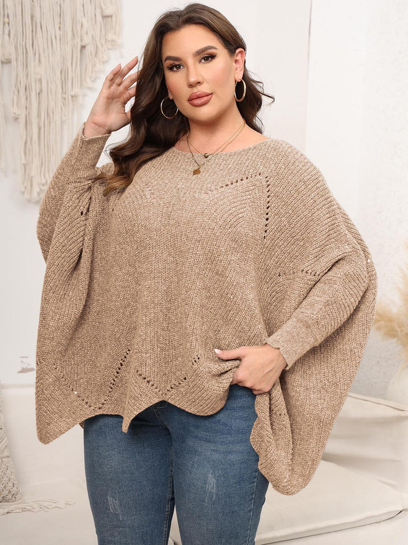 Hazel Blues® | Round Neck Batwing Sleeve Sweater