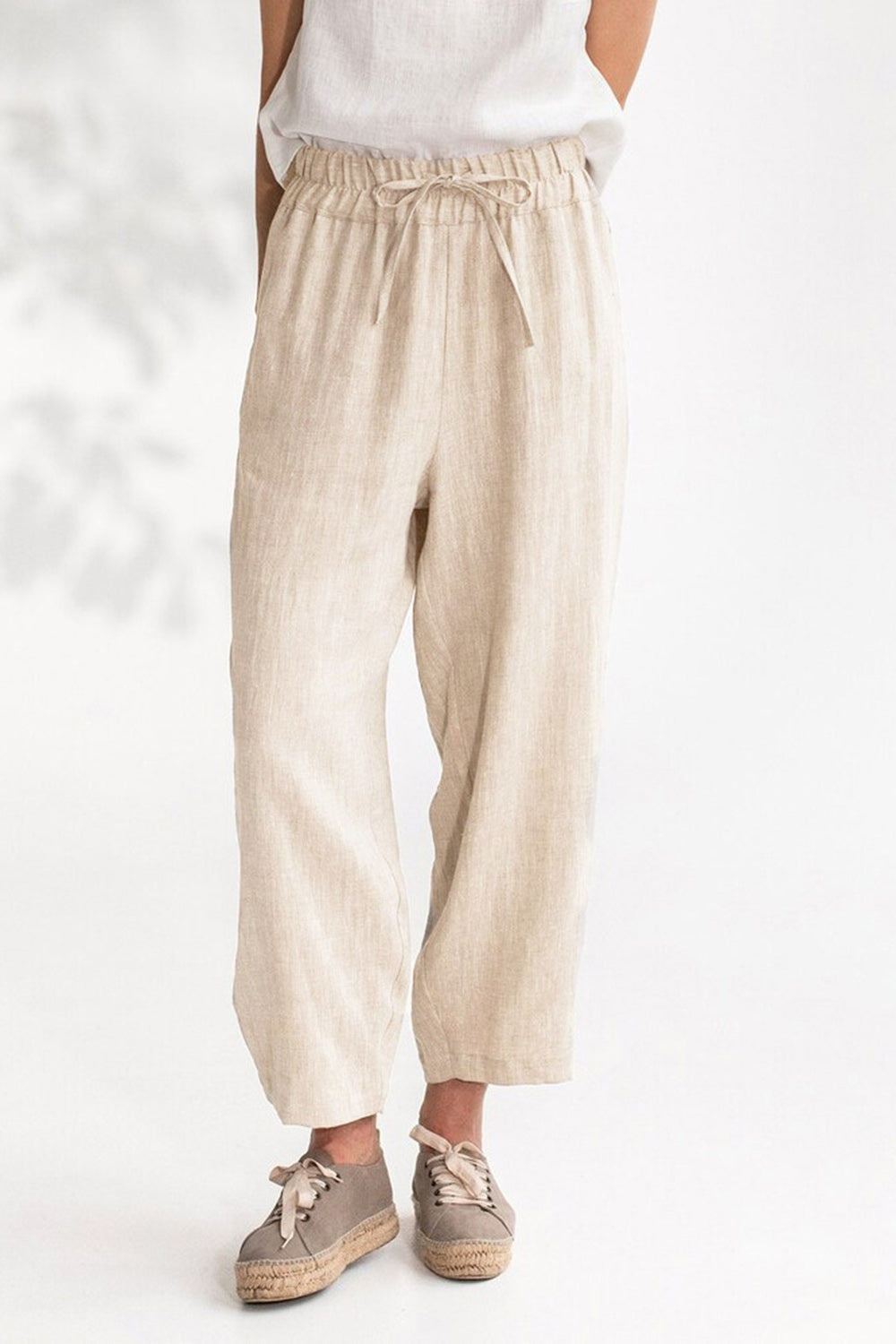 Hazel Blues® |  Drawstring Cropped Pants with Pockets
