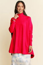 Hazel Blues® |  Davi & Dani High-Low Turtleneck Long Sleeve Knit Top
