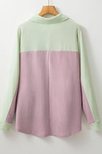 Hazel Blues® |  Color Block Corded Button Up Shacket