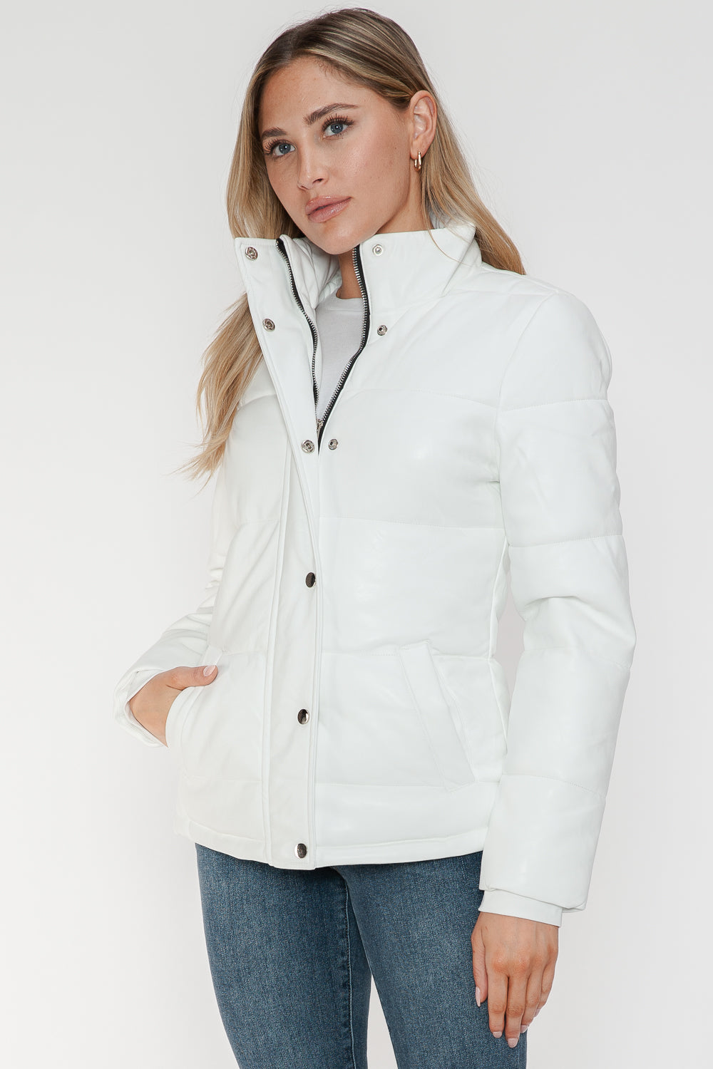 Hazel Blues® |  YMI Pocketed Zip Up Turtleneck Puffer Jacket