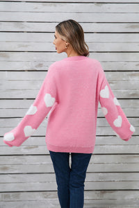 Hazel Blues® |  Angel Wings Heart Dropped Shoulder Long Sleeve Sweater