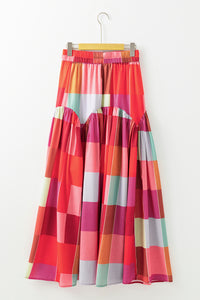 Hazel Blues® |  Color Block Elastic Waist Maxi Skirt