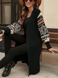 Hazel Blues® |  Slit Open Front Long Sleeve Longline Cardigan