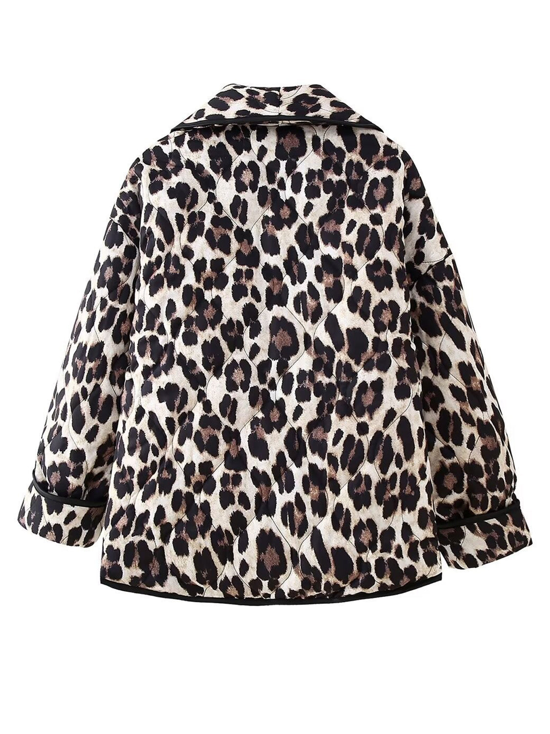 Hazel Blues® |  Leopard Open Front Long Sleeve Outerwear