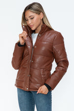 Hazel Blues® |  YMI Pocketed Zip Up Turtleneck Puffer Jacket