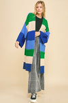 Hazel Blues® |  Davi & Dani Color Block Kimono Sleeve Open Front Cardigan