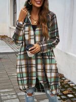 Hazel Blues® |  Plaid Zip Up Hooded Coat