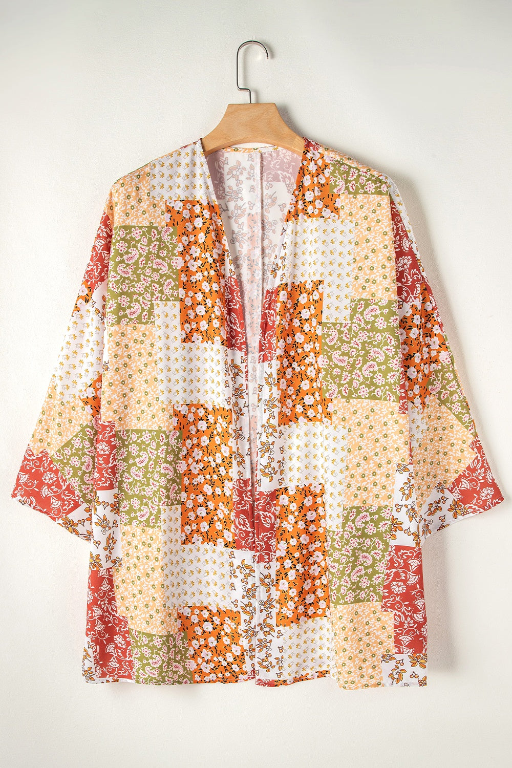 Hazel Blues® |  Printed Open Front Long Sleeve Cover-Up