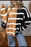 Hazel Blues® |  Contrast Striped Long Sleeve Sweatshirt